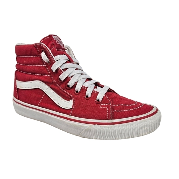 Vans Red & White SK8-Hi Core Classics High Top Sneaker‎ Women's 7.5 Men's 6 - Picture 1 of 12